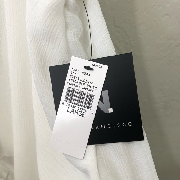 NWT New Flowy Tank Top Blouse White Large - Picture 4 of 6